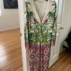 Johnny Was Cream Knit Top with Ribbed Neck